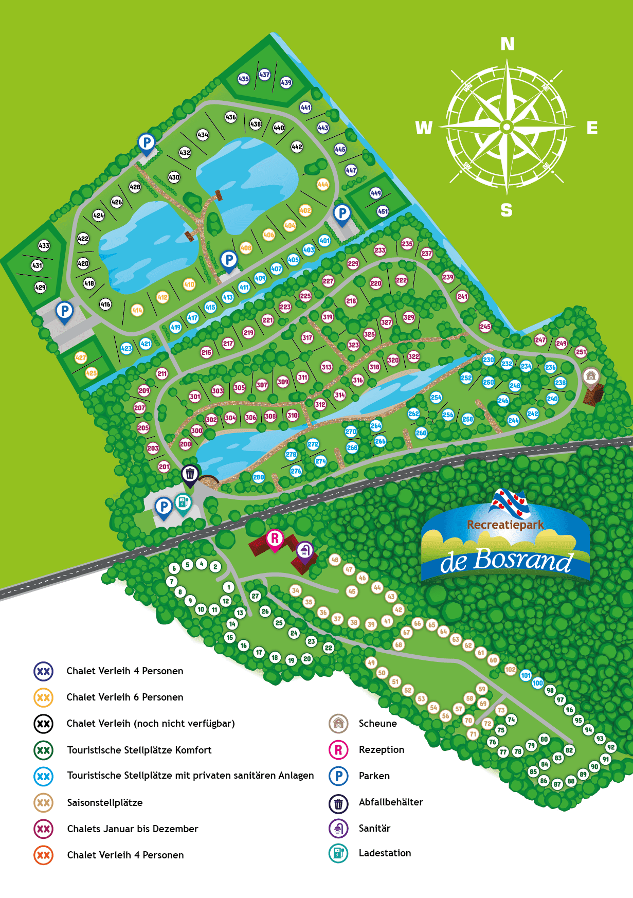 plattegrond Recreatiepark de Bosrand